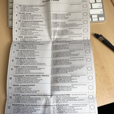 Stimmzettel für die Europawahl