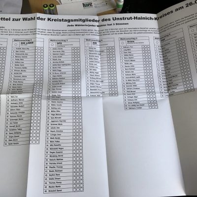 Stimmzettel für die KREISTAGSwahl